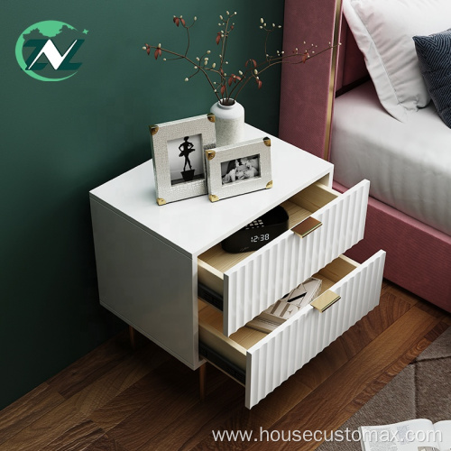 Customized Wooden Night Stand With Stainless Steel Leg